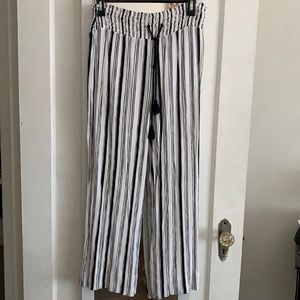 Black and White Striped Palazzo Pants